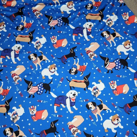 Dress Works Americana 4th of July Dog Print Sleeveless Swing Dress NWT Women L - Picture 5 of 5